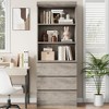 70" Tall Book Shelves  with 3 Large Capacity Drawers and 3-Tier Open Shelf, Sturdy Construction &Anti-tipping Kit, for bedroom, living room - 2 of 4