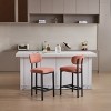 Modern 26" Counter Bar Stools with Backs Set of 2, Fabric Counter Height Chairs with Black Metal Legs for Kitchen Island – Cuddlewood - 3 of 4