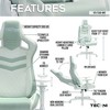 NicBex 300lbs Swivel Gaming Chair with Adjustable Height,Lumbar&Head Pillow,Wheels,Ergonomics Office Chairs Video Game Chaise for Office&Home - 3 of 4