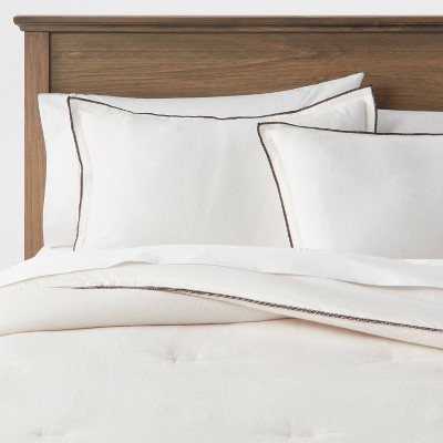 King Flannel Comforter & Sham Set Cream - Threshold™