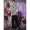 INSPIRE CHIC Men's Round Neck Long Sleeves Shining Disco Metallic T-Shirt - 4 of 4