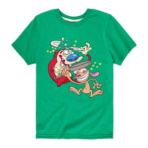 Boys' - Ren & Stimpy - Smashing Time Short Sleeve Graphic T-Shirt - 1 of 4