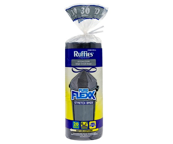 Ruffies Pure Flexx Large Drawstring Trash Bags - 30 Gallon - 20ct