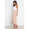 Coolmee Women's Ruffle Wrap Skirt Tie Waist Boho High Low Asymmetrical Midi Beach Skirt - 3 of 4