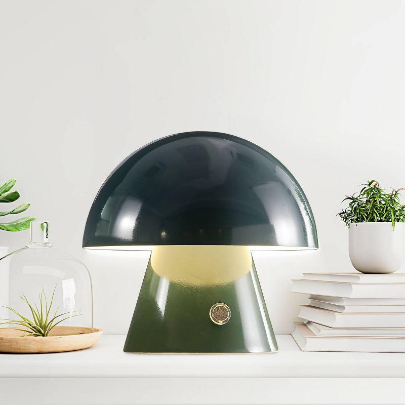7" Porcini Contemporary Bohemian Rechargeable/Cordless Iron Integrated LED Mushroom Table Lamp - JONATHAN YFeb, 6 of 12