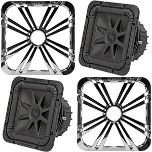 Kicker (2) 45L7R104 L7R 10-Inch (25cm) Subwoofer, Dual Voice Coil, 4-Ohm w/ Chrome LED Grill Bundle - 1 of 4