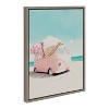 Kate & Laurel All Things Decor 18"x24" Sylvie Pink Van Giraffe Beach Art - image 3 of 4