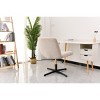 Ergonomic Office Chair Armless Upholstered Wide Seat with Adjustable Height for Home Office or Vanity-3irtyhousy - 3 of 4