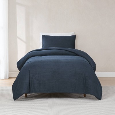 Lush Décor Twin XL Arden Ribbed Corduroy Comforter Blue