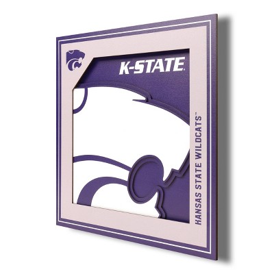 NCAA Kansas State Wildcats 3D Logo Series Wall Art - 12"x12"