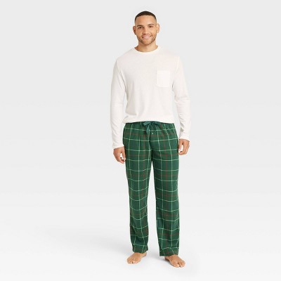 Men's Plaid Microfleece Pajama Set - Goodfellow & Co™ Green