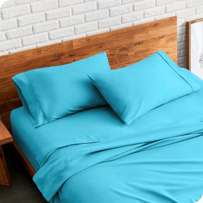 Aqua Standard Size Hypoallergenic Cotton Polyester Pillowcase Set