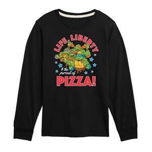 Boys' - Teenage Mutant Ninja Turtles - Life Liberty Pursuit Of Pizza Long Sleeve Graphic T-Shirt - 1 of 4