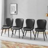 DOMETOUR Black Minimalist Ergonomic Dining Chair Set of 4 with Extended Curved Cushions for Comfortable, Modern Seating - 2 of 4