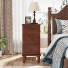 Hommoo Wood Nightstand, Fully Assembled Narrow Side Table with 3 Drawers - 2 of 4