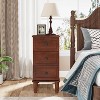 Hommoo Wood Nightstand, Fully Assembled Narrow Side Table with 3 Drawers - image 2 of 4