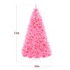 Best Choice Products Pre-Lit Pink Christmas Tree, Artificial Full Holiday Decoration w/ Branch Tips, Incandescent Lights - 2 of 4