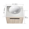 SEVOBAL Bathroom Vanities 36 Inch Modern Float Vanity Ceramic Sink Soft Close Door for Modern Bathroom, Beige, 35.6"*18.9"*23.8" - 3 of 4