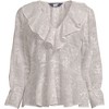 Lands' End Women's Feminine Ruffle Chiffon V Neck Blouse - 3 of 3
