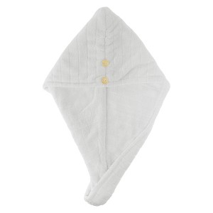 Unique Bargains Women's Double Layer Grid Hair Drying Towel 1 Pc - 1 of 3