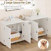 55in Wide Cat Litter Box Enclosure, Double Litter Box Furniture, Hidden Large Kitty Cabinet for 2 Cats, Cat Cage with Litter Pad - 3 of 4
