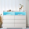 NicBex Dresser with 6 Drawers and LED Lights White - 2 of 4