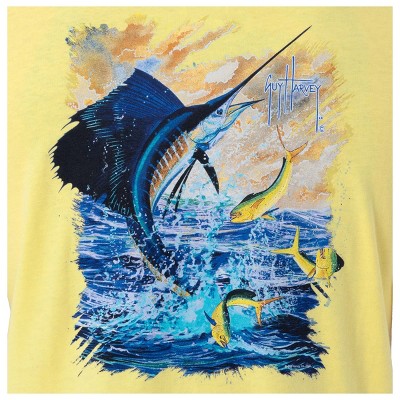 Guy Harvey Men's Big Sail Short Sleeve T-Shirt S Sunshine