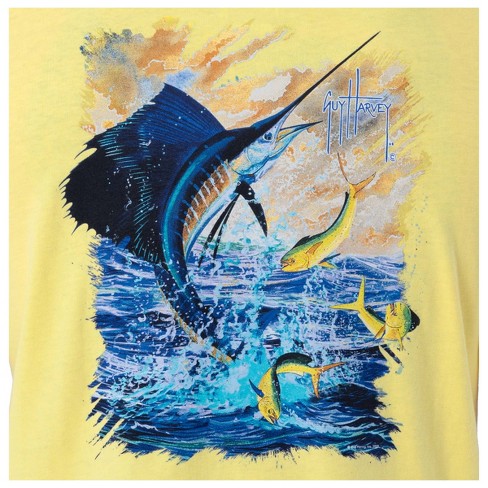 Guy Harvey Men's Billfish Collection Long Sleeve Pocket T-Shirt