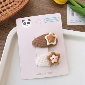 MyKids-USA Cartoon Rabbit, Floral, And Star Hair Clip: Small Fabric And Plush Hair Accessory Set - 1 of 1