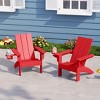 WestinTrends Ashore Kids Outdoor HDPE Plastic Modern Adirondack Patio Chairs with Cup Holders (Set of 2) - 2 of 4