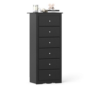 Costway 6 Drawer Chest Dresser Clothes Storage Bedroom Tall Furniture Cabinet - 1 of 4