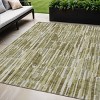Olive Green Brown And Beige Abstract Washable Indoor Outdoor Area Rug - 2 of 4