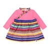Mixed Up Clothing Baby Long Sleeve Ruffle Trim Dress and Bloomer Set - Pink Multicolor Stripe - 4 of 4