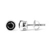 Silver Round Brilliant-Cut Bezel-Set Black Diamond Stud Earrings - 3 of 4