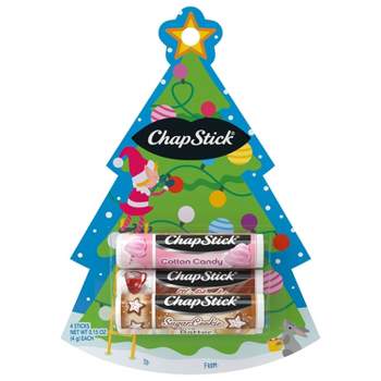 Chapstick Sugar Cookie, Cotton Candy, Hot Chocolate and Cake Batter Kids' Lip Balm - 4ct