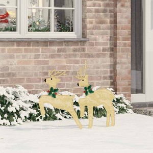 Aghana Digitals 2-Pack Fabric LED Reindeer Decor, Warm White String Lights, USB Powered, - 1 of 4
