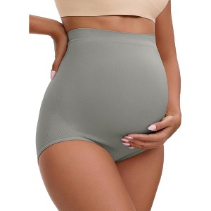 INSPIRE CHIC Women's High Waist Maternity Briefs Butt Lifter Seamless Comfortable Pregnancy Ladies Panties - 1 of 4