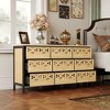 FUFU&GAGA Contemporary Horizontal Wooden Nine Drawers Dresser Storage Chest with Smooth for Bedroom Organization and Decor Enhancement - 3 of 4