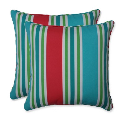 18.5" Aruba Stripe Throw Pillow Blue - Pillow Perfect