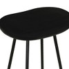 Royal Hampton 24" Backless Barstool with Handcrafted Mango Wood Saddle Seat | PVD Coating | Gold Footrest | Iron Legs - 4 of 4