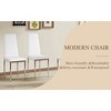 ORRD Modern White PU Dining Chairs Set of 4 - Diamond Quilted High Back, Silver Chrome Legs - 4 of 4