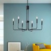 Dewdrop 6-Light Black Chandelier, Modern Industrial Candle Style Pendant Ceiling Light for Kitchen Island Dining Room Entryway - 2 of 4