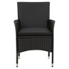 vidaXL Patio Outdoor Chairs - Set of 4 - Comfortable Cushioned Seating - Poly Rattan and Powder-Coated Steel Frame - Easy to Clean – Black - 3 of 4