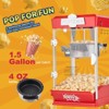 VEVOR Popcorn Maker, 480W Popcorn Popper Machine, 4 Oz Kettle Makes 1.5 Gallon per Batch, Tabletop Popcorn Maker, Includes 3 Scoops, Red - 3 of 4