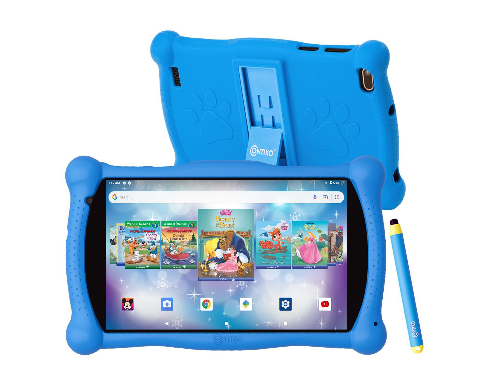 Contixo V10 7” Kids Android Tablet – 32GB with 50 Disney eBooks, Stylus, 15 Learning Apps, Parental Controls & Kid-Proof Case with Kickstand