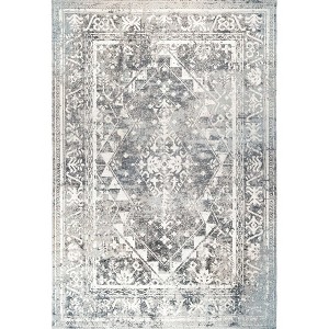 Sofia Ivy 7'9" x 10'2" Outdoor Patio Rug Gray - Nicole Miller: Woven, Weather-Resistant Area Rug - 1 of 4