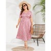 LXT-Maxi Dress Womens Summer Casual Boho Floral Empire Waist Plus Size Flowy Dress for Curvy Women - 2 of 4