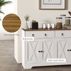 Okak Farmhouse Sideboard Cabinet, Buffet Cabinet with 4 Doors and 2 Drawers, Storage Cabinet for Living Room, Dining Room, Kitchen, White - 3 of 4