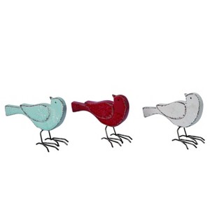 Transpac Ceramic Flower Standing Bird Figurines Decor Set of 3 Home Tabletop Mantel Decorations 7.0 x 3.0 x 5.25 inch - 1 of 1