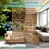 TOAOTBNBO Metal Privacy Screen with Stand, Decorative Privacy Fence Panels with Net Pattern, Outdoor Privacy Screen for Garden, Brown - 4 of 4